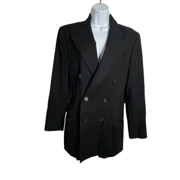 Vintage Navy Blue Wool Cashmere Womens Blazer Jacket - Picture 3 of 3